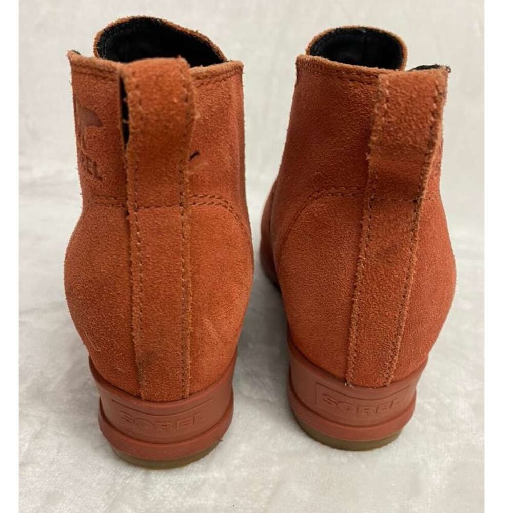 SOREL Evie Pull On Bootie Waterproof Suede Leather Wedge Ankle Booties Sz 6 - Picture 8 of 11